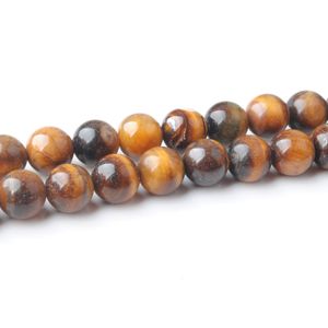 WOJIAER Natural Stone Yellow Tiger Eye Beads 4 6 8 10 12mm Mala Bead for DIY Personal Bracelet Necklace Jewelry Making BY919
