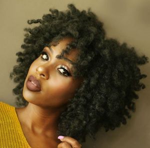 Femme africaine américaine doux cheveux brésiliens court bob crépus bouclés perruques Simulation cheveux humains crépus bouclés perruque