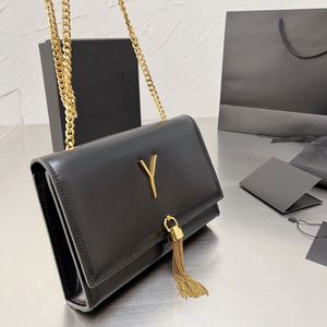 Bolso de diseñador de cadena clásico para mujer, bolsos de hombro especiales con borla, bolsos de lujo dorados y plateados para mujer, bolso de moda a granel