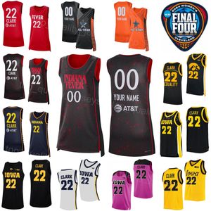 Womans Indiana Fever 2024 Final Four 22 Caitlin Clark Jerseys College Baloncesto Iowa Hawkeyes 45 Hannah Stuelke 20 Kate Martin 3 Sydney Affolter 1 Molly Davis