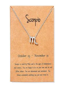 Femmes 12 Horoscope Zodiac Signe Gold Color Pendant Collier Taure