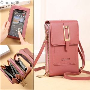 Women Bags Card Holder Soft Leather Wallets Touch Screen Cell Phone Purse Crossbody Shoulder Strap Handbag For Female Cheap Women's Wallet