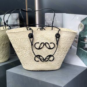 Bolso de playa para mujer Bolsos de paja clásicos de moda Bolso de ganchillo de dos tonos Bolsos de mano de gran capacidad Uso en múltiples ocasiones al por mayor y al por menor