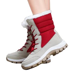 2024 Botas de mujer Nieve Invierno Negro Rojo Zapato de bota para mujer Mantener caliente Entrenadores de Navidad Zapatillas deportivas Tamaño 35-42 P35W #