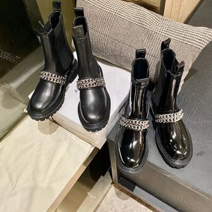 7A Femmes Bottes terra grande chaîne décoration buskin Bottes Noir demi Chaussures luxe machel bottes hiver en plein air appartements chaussure designer femme Classique chaud