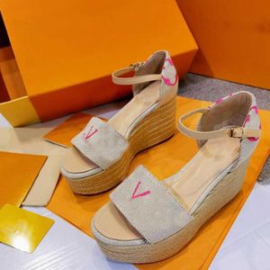 Femmes Boundary Wedge Sandals Academy Espadrilles Plates Flatform Noir Blanc Marron Passager Tribord Coastline Sandales Avec Boîte Taille 35-41 NO377