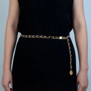 Women Chains Belts Fashion Designers Belt Link Luxury Waist Chain Womens Golden Alloy Dress Accessories Waistband Girdle Belts Gift