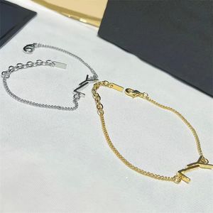 Mujeres encantos pulsera amor pulsera para hombre punk oro plateado amistad cadenas de metal pareja letra Y joyería mujer pulseras de lujo de moda ZB018 F23