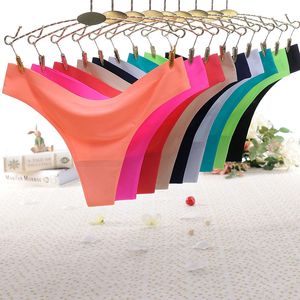 Ropa de mujer, Tanga de seda helada, bragas sexis de verano sin costuras, Tanga de tiro bajo, ropa interior ultrafina para mujer, ropa interior, bragas, envío directo