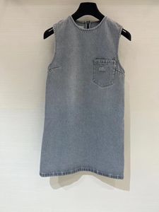 Femme Denim robe lavée LETTRE LOGO SUMBRE ET AUTOM