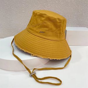 Femmes Designer Bucket Hat Hommes pour l'été de haute qualité mode jaune pliable grands fedoras luxe Casquette en plein air plage soleil bord chapeaux