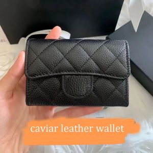 Femmes designer noirs petits portefeuilles caviar en cuir sac à capes courte authentique porte-carte porte-purs à bandoulière sac de bourse de bourse de luxe sacs à main cluch portefeuille femme