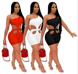 Les grenouillères sans manches en gros sont des combinaisons Rompers Sautphes un short Sexy Skinny PlaySuit Slim Fashion Solide Préseau Jumpsuit Femmes Vêtements KLW6552