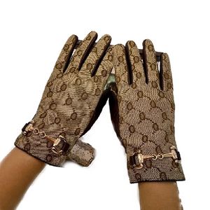 Gants de styliste en peau de mouton pour femmes, avec boîte, marque de luxe en cuir véritable, grands doigts, liquidation chaude en cachemire, hiver
