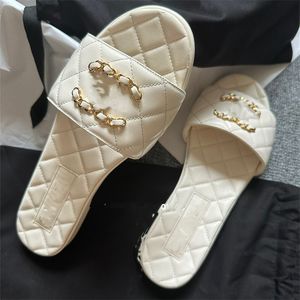 Diseñador de mujer zapatilla sandalia plana zapatos de marca de verano sandalias de playa clásicas C sandel casual mujer zapatillas de alta calidad al aire libre sandalias de cuero genuino botines