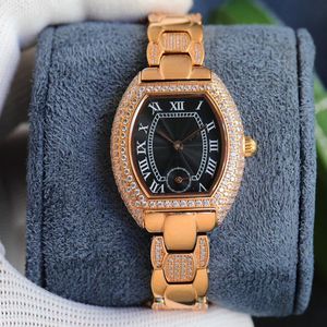 Reloj de pulsera con diamantes para mujer, relojes con movimiento de cuarzo, 27 x 32 mm, reloj de pulsera de zafiro para mujer, resistente al agua Montre de Luxe