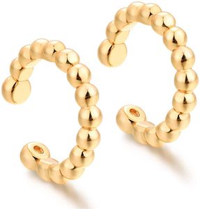 Femmes oreilles Bouffon Boucle d'oreille Gold Non Percé Clip de cartilage sur Wrap Hoop 14K Gold Rempli Bijoux hypoallergéniques