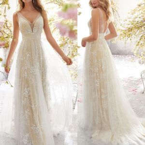 Femmes élégantes mariage broderie robe Sexy dentelle florale dos nu robe de soirée robe de mariée blanc Spaghetti sangle Maxi robe