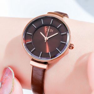 Moda mujer casual ligero lujo simple esfera grande alta apariencia horizontal cinturón de doble capa impermeable reloj de cuarzo montre de luxe regalos A11