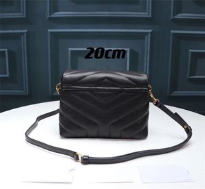 Bolsos de hombro a la moda para mujer, bolso cuadrado con cadena LOULOU, 20 cm, 24 cm, 30 cm, bolso de cuero auténtico de gran capacidad para mujer, bandolera acolchada de alta calidad