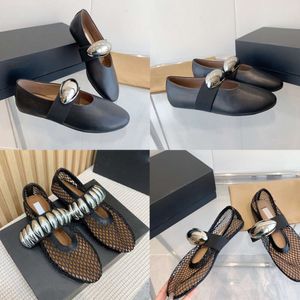 Femmes résille chaussures en cuir robe chaussures nouvelles ballerines évidé maille sandales tête ronde élastique Srap avec bijou Withbox 544