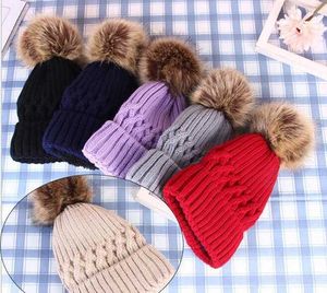 Femmes polaire chaud chapeau fourrure pom balle beanie chapeau hiver chaud neige chapeaux sport de plein air laine tricot casquettes femmes bonnets décontractés