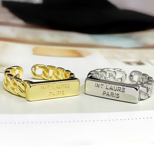 Femmes fille lettre anneau ouvert or argent Hip Hop Style lettres bagues pour cadeau fête mode bijoux prix de gros