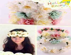 Mujer niña Romantic Beach Boda Falta Flower Headband Crown Fashion Hoop R498604623