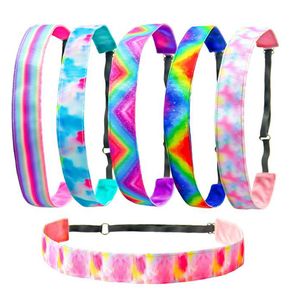 Diademas para mujer Tie Dye, bandas deportivas para la cabeza, bandas elásticas de goma para Yoga, accesorios para el cabello, regalo de moda, 6 diseños BT6571