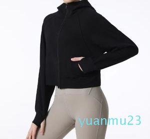 Manteau à capuche pour femmes, ample, amincissant, pour course à pied, fitness, haut de Yoga, smocké, à manches longues