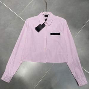 Lettre rayé femmes chemise Blouses élégant charmant rose Blouses hauts décontracté quotidien luxe chemises de créateur