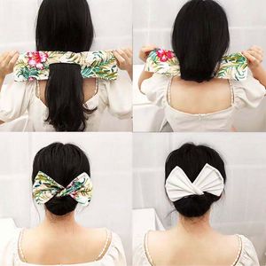 Women Knotted Deft Bun Print Hair Bands Rope Headband Summer Hairpin Braider Makers Fashion Fabric Braiding Tool J052