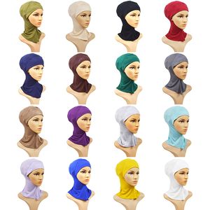 Mujer señora cubierta de cabeza de Ninja algodón pañuelo musulmán gorros hiyab interiores islámico Underscarf Ninja Hijab bufanda sombrero gorro de hueso