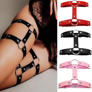 Sexy Punk Goth Leather Garter Belts for Women - 12 Colors, Elastic Thigh Strap with Leg Garter Decoration, Adjustable Harness