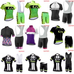 Femmes LIV Team Cyclisme Manches Courtes Maillot Ensemble Haute Qualité Vêtements De Vélo Vêtements De Vélo À Séchage Rapide VTT Maillot Ropa Ciclismo Y21030910