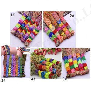 Femmes Hommes DIY Charme Corde Chaîne Bracelets Multicolore Bijoux Tresse Brins Amitié Cordon Enfants Main Attachée Bracelet Cadeau Fille Tailleban2858468