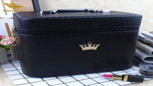 Femmes Noble Crown Big Capacial Makeup Case de maquillage professionnel Organisateur de haute qualité Sac cosmétique Portable Brush Box Box Suitcase5665027