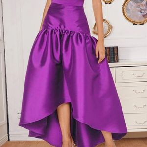 Faldas de fiesta para mujer, longitud Irregular alta y baja, púrpura brillante, Navidad, moda elegante para mujer, Jupes africanos de otoño 220322