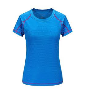 Camiseta deportiva de manga corta de secado rápido para mujer, camisetas ajustadas transpirables para correr, camisetas de Yoga, camisetas de entrenamiento para gimnasio y Fitness