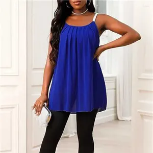 Blusas para mujeres Fashion african Women Chiffon Cami Tops Chaleco Manecero Ruffle Camiseta de columpio suelto