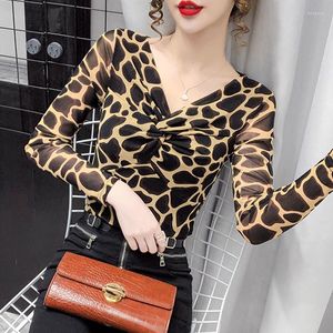 Blusas de mujer Diseñador de manga larga Tops Mujer Tallas grandes Leopardo Camisa Señoras Oficina Camisas Celebración Cóctel Noche Jersey femenino