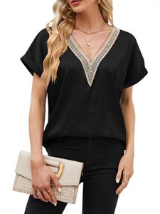 Blusas de mujer Blusa elegante de gasa con estampado floral para mujer Blusa con volantes y cuello de barco Tops transparentes Primavera Verano Camisas elegantes casuales