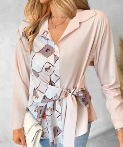 Blusas de mujer moda 2024 verano Casual camisa Sexy estampado geométrico animal abotonado detalle Top elegante camiseta pulóver Tops