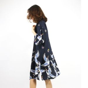 Blouses Femmes Chemises Femmes 2022 Chemise longue Femme Kimono Cardigan Ulzzang Harajuku Style Top Blouse féminine Streetwear japonais ZZ017Wo