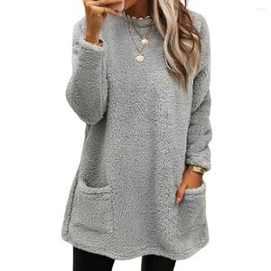 Blusas de mujer de moda con corte 3D de manga larga Otoño Invierno suéter de felpa gruesa blusa prenda diaria Top para mujer