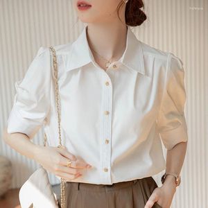 Blouses pour femmes chemises blanches Blouse Blouse Blouse Lady Pink Puff Sheve Shirts et Blouss Fashion Mode coréens Tops