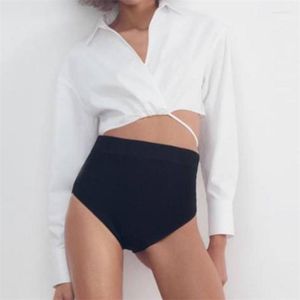 Blusas de mujer ZXQJ mujer 2023 moda Sexy con corbata recortada blanco Vintage cruzado cuello pico manga larga camisas femeninas Chic Tops