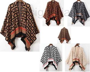 Women's Plaid Poncho Cape, Winter Warm Knitted Pashmina Cashmere Wrap