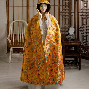 Cape Hanfu pour femmes châle Satin manteau de mariage manteau printemps automne vêtements à capuche long Poncho Mujer