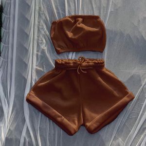 Conjunto de 2 piezas de top corto ajustado para mujer, tops cortos+pantalones pitillo de color sólido, chándal en 5 colores, talla selecta (S-L)